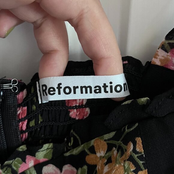 Reformation Black and Pink Floral Dress - Picture 5 of 5